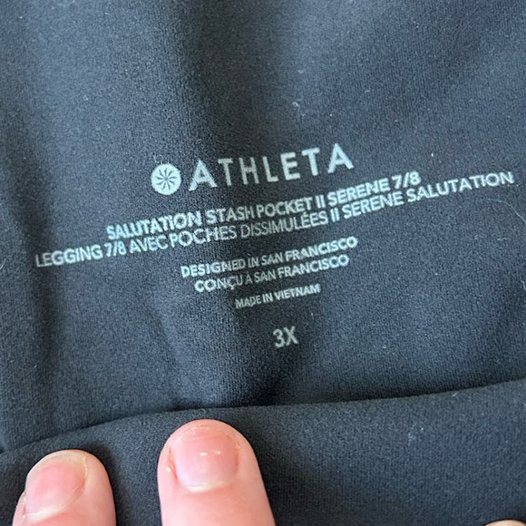 Athleta Salutation Stash Pocket II Serene 7/8 Tight Pants Black Sequoia‎ Size 3X - Picture 6 of 6